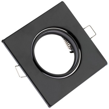 Inbouw spot GU10 - Staal - 90mm - Vierkant armatuur - Zwart - Verstelbaar