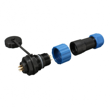 Male + socket - Waterdichte kabelverbinder - 6 aderig - IP68