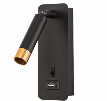 LED leeslamp - 25mm - USB-A + USB-C poort - Zwart