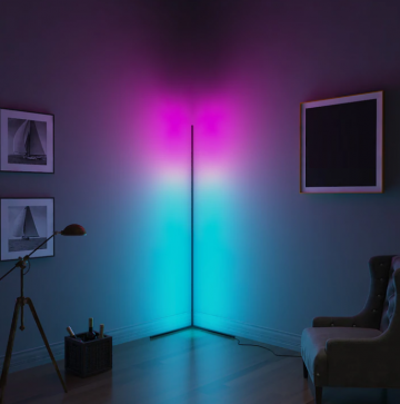 Ambient hoeklamp - RGBW digitaal - Dimbaar - 140cm - Zwart