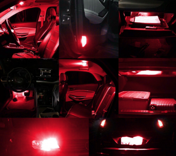 T10 LED - CANBUS - Extra fel - 6SMD - 12V - Rood - Per stuk