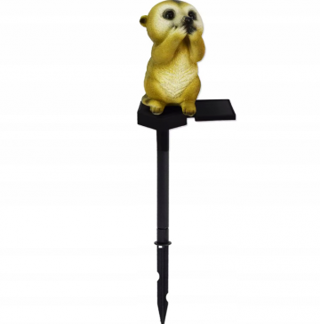 Solar LED stokstaartje - Neutraal wit - Met schemersensor en prikpen