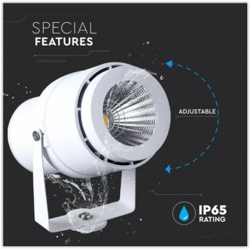 220 Volt - Tuinlamp - Warm wit - 12 Watt - Witte behuizing - Grond spot