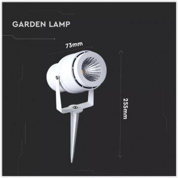 220 Volt - Tuinlamp - Warm wit - 12 Watt - Witte behuizing - Grond spot