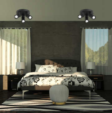 LED plafondlamp - 3x GU10 spot - DraaibaarLED plafondlamp - 3x GU10 spot - Draaibaar - Zwart