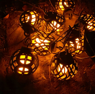Solar LED slinger - 8 bollen - Flame effect