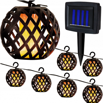 Solar LED slinger - 8 bollen - Flame effect