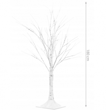 Kerstboom met LED - 180cm - 96 LEDs - Warm wit - Wit