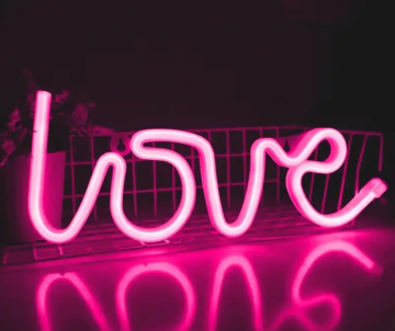 Neon LED sfeerlamp - Love - Roze - 34 x 13cm