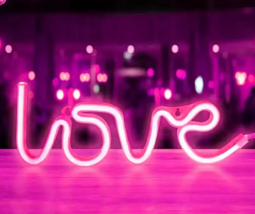 Neon LED sfeerlamp - Love - Roze - 34 x 13cm