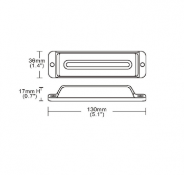 LED bumper flitser - Oranje - 6 LED - R10/R65 - 13cm