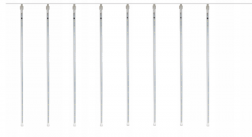 LED Meteoriet regenlichten kerst - 288 LED ijspegels - 8 spiralen - 50 cm tubes - Koud wit