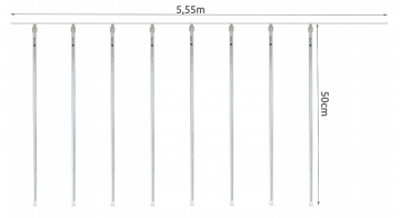 LED Meteoriet regenlichten kerst - 288 LED ijspegels - 8 spiralen - 50 cm tubes - Koud wit