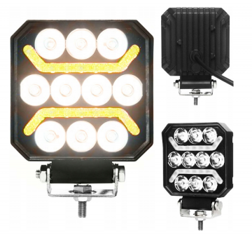 LED werklamp + COB - 10 LED - Wit / oranje - 1500 Lumen - Spider