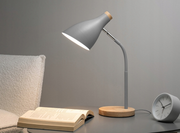 LED bureaulamp - E27 fitting - Grijs 