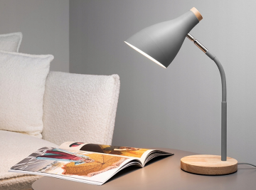 LED bureaulamp - E27 fitting - Grijs 