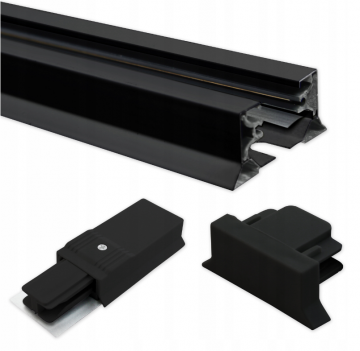 ZX rails voor tracklights - 1 fase - 1 meter - Zwart