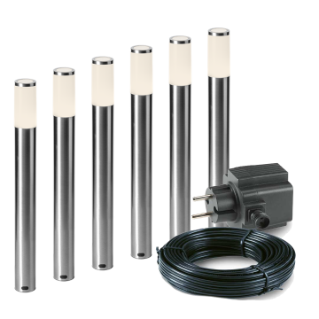 6x LED tuinpaal - 1 Watt - 12V - 600mm - complete set