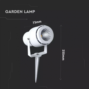 220 Volt - Tuinlamp - Neutraal wit - 12 Watt - Witte behuizing - Grond spot