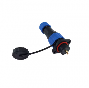 Male + chassis square base - 24V - waterdichte connector - 2 aderig - IP68