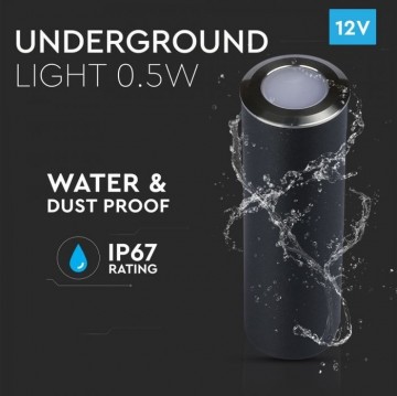 Inbouw grondspot 27mm - 12 Volt tuin verlichting - warm wit - 0,5 Watt - IP67