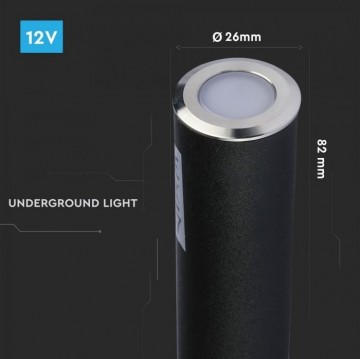 Inbouw grondspot 27mm - 12 Volt tuin verlichting - warm wit - 0,5 Watt - IP67