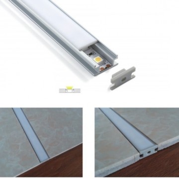 2 meter - vloer / beloopbaar - LED profiel - aluminium