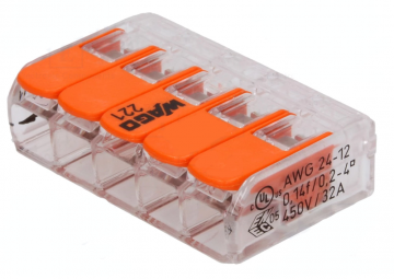 Wago verbindingsklem 5-VOUDIG 0,2-4 MM² - Doorvoerconnector per stuk