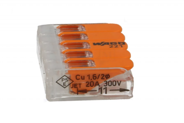 Wago verbindingsklem 5-VOUDIG 0,2-4 MM² - Doorvoerconnector per stuk