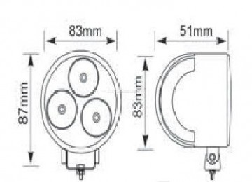 LED Werklamp 3X3W Beam IP67