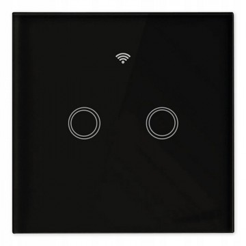 Smart wandschakelaar zwart - Tweevoudig - 300W - SmartLife