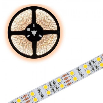 5 meter warm wit led strip - Dubbele rij - 120Leds/m - 12V