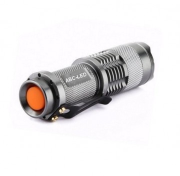 Torch LED 300 Lumens zaklamp mini silver 9,3 CM