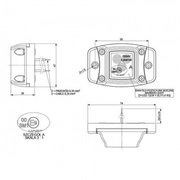 Zijmarkeringslicht - 12/24V - Rood - LD4382