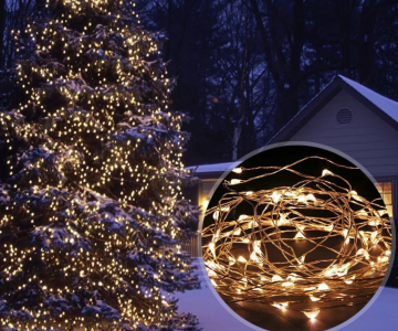 Zonne-Energie Outdoor LED verlichting - 20 meter - Warm Wit - 12V - ultra dun 7