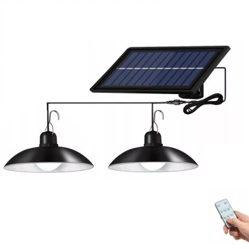 LED solar hanglamp - Koud wit - 100 Lumen - Met afstandsbediening - 2 stuks
