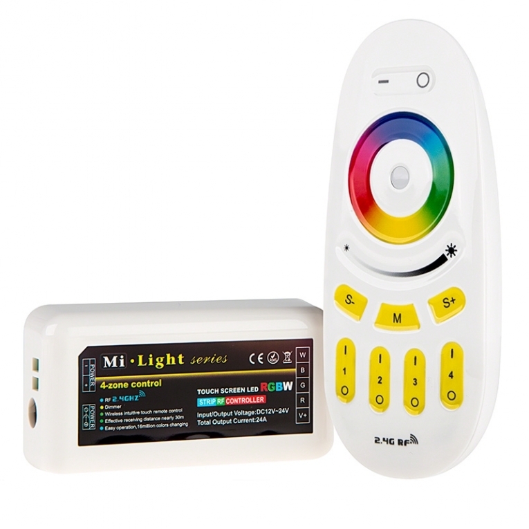 Grijpen virtueel Gedeeltelijk 4-zone RGBW ledstrip touch RF controller SET (Mi-light 1.0) - ABC-led.nl