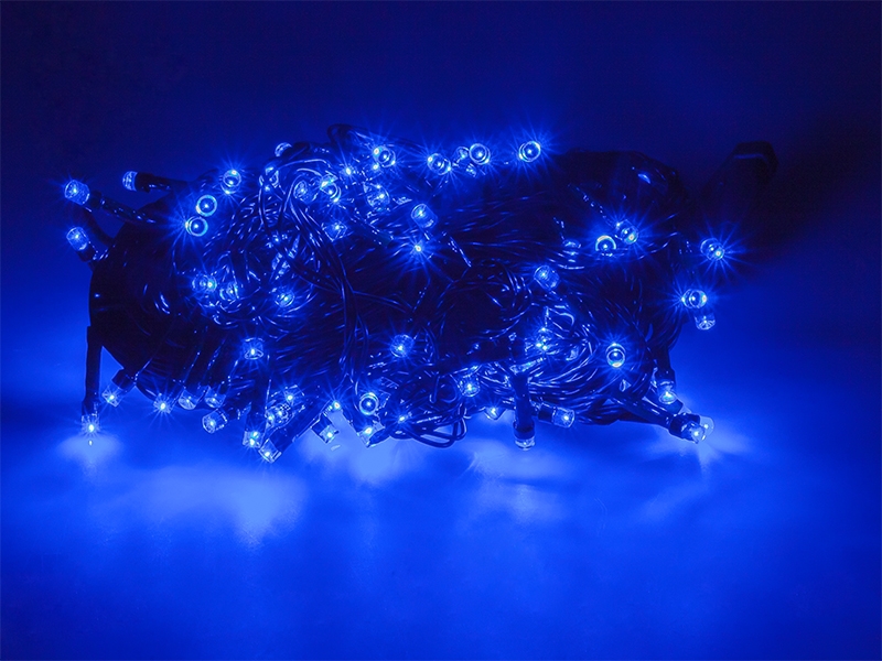 Kerstverlichting Blauw 16 Meter 200 LEDs 8 Standen ABCled.nl