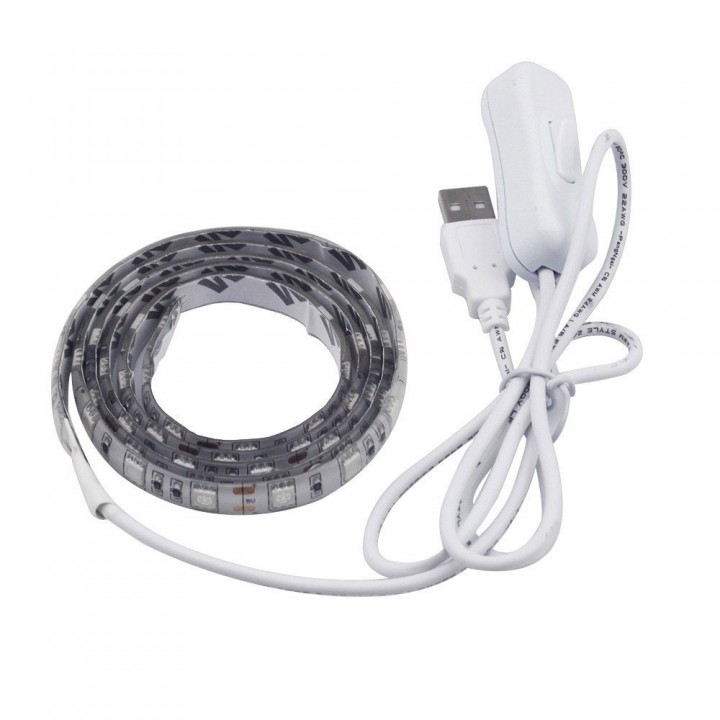 USB ledstrip - WARM WIT - 1 - 60L/m - IP65 - 5050 + - ABC-led.nl