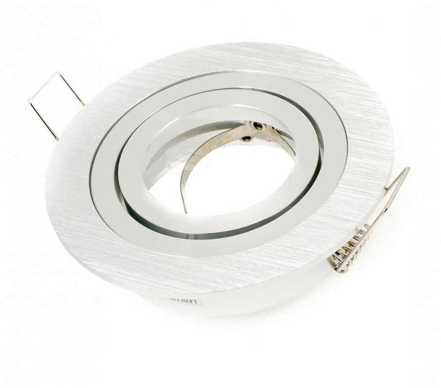 Inbouw spot GU10 aluminium - rond armatuur - geborsteld - zilver/zilver Premium 92mm ABC-led.nl