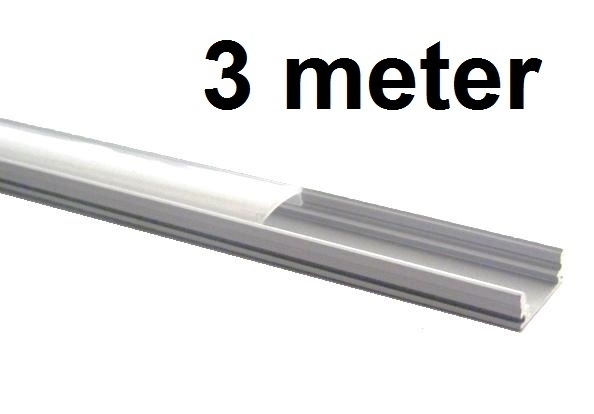 Verdampen paneel medeklinker LED Profiel 3 meter - 7mm slim - plat model - ABC-led.nl