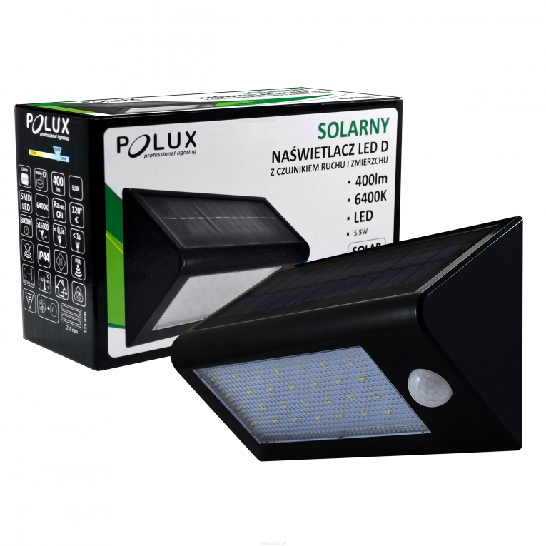 Postbode Augment Likken Solar Buitenlamp - LED 6400K 400lm - Polux Buiten Verlichting -  Bewegingssensor - ABC-led.nl
