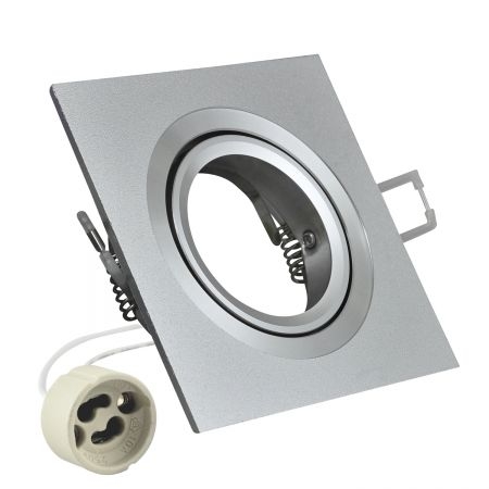 Inbouw - aluminium - vierkant armatuur - mat - zilver/zilver - ABC-led.nl